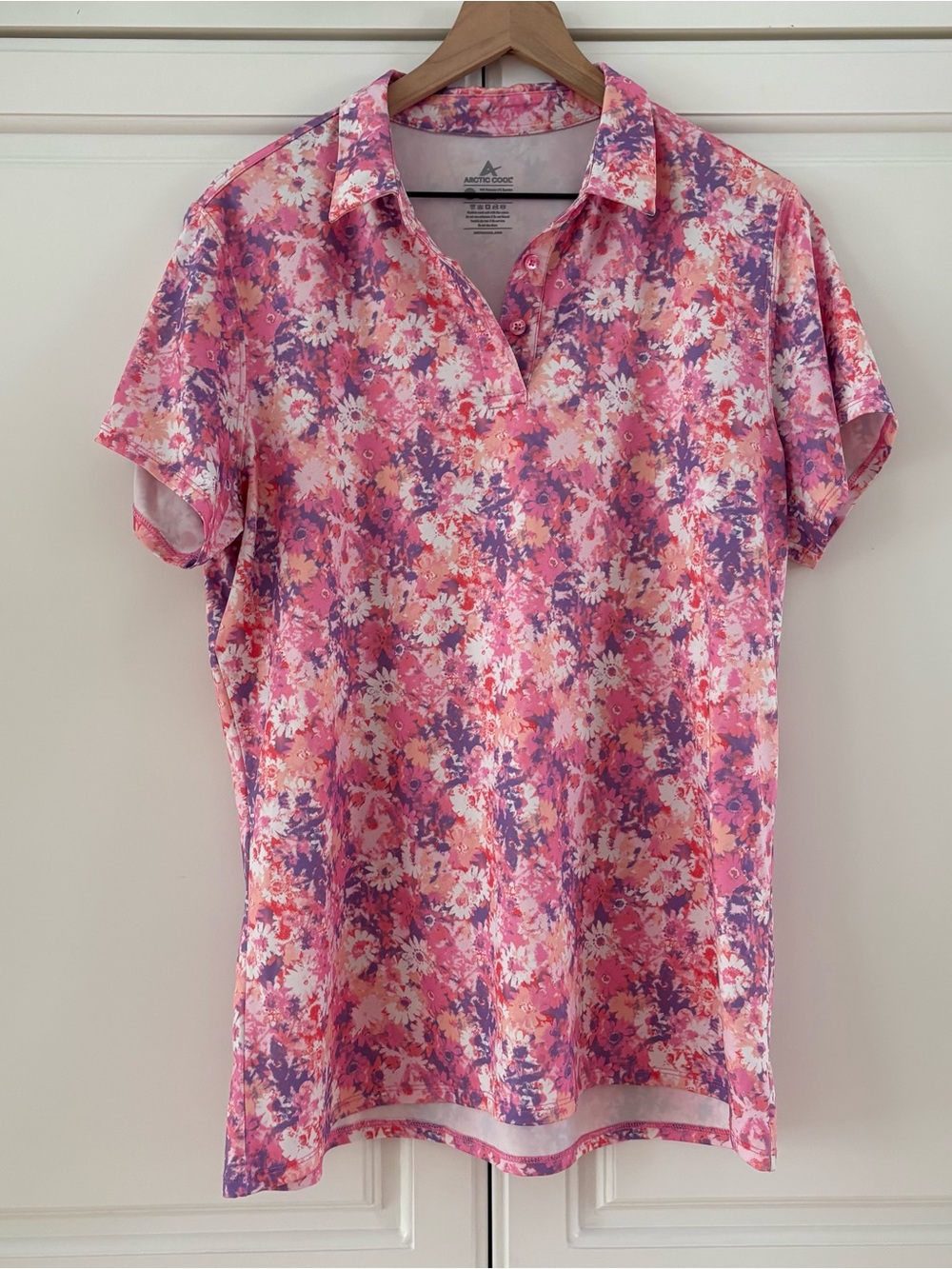 Artic Cool XL Pink Floral Performance Shirt